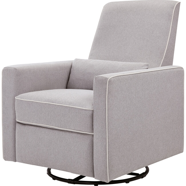 Piper Recliner and Swivel Glider, Grey with Cream Piping
