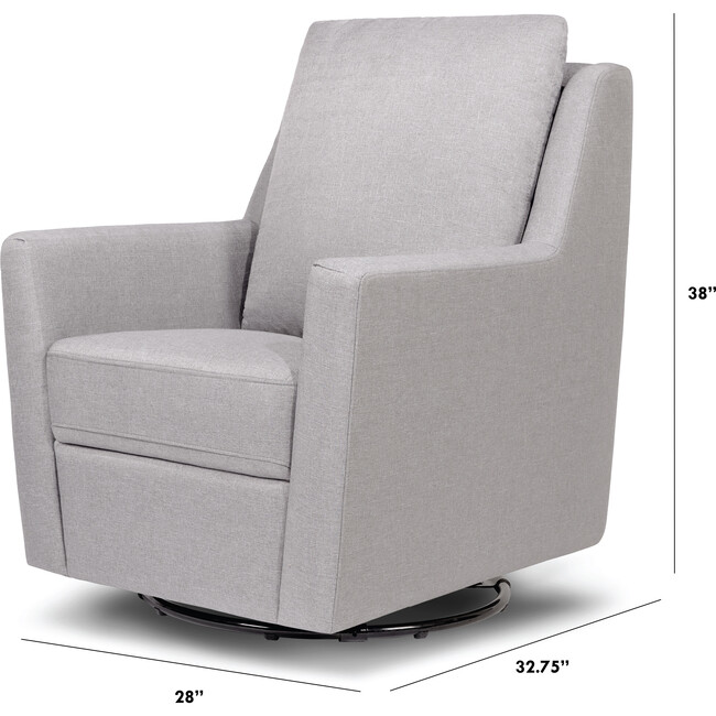 Nova Pillowback Swivel Glider, Misty Grey - Nursery Chairs - 5