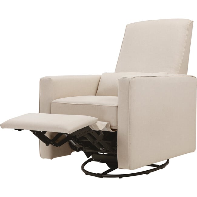 Piper Recliner and Swivel Glider, Cream with Cream Piping - Nursery Chairs - 8