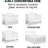 Meadow 4-in-1 Convertible Crib, White - Cribs - 5 - thumbnail
