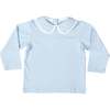 Long Sleeve Teddy Peter Pan, Bay Tree Blue - Shirts - 1 - thumbnail