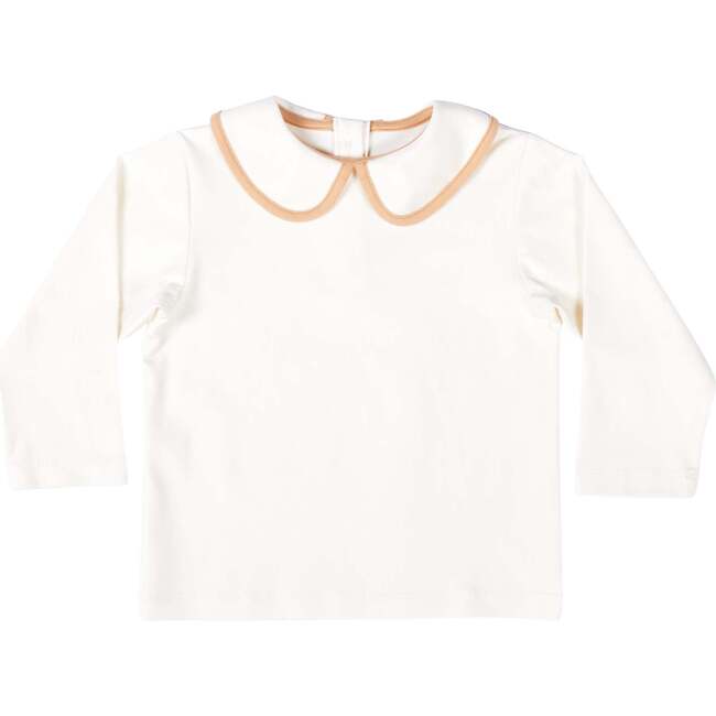 Long Sleeve Teddy Peter Pan, 8th Street Ivory with Clubhouse Camel Trim