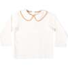 Long Sleeve Teddy Peter Pan, 8th Street Ivory with Clubhouse Camel Trim - Shirts - 1 - thumbnail