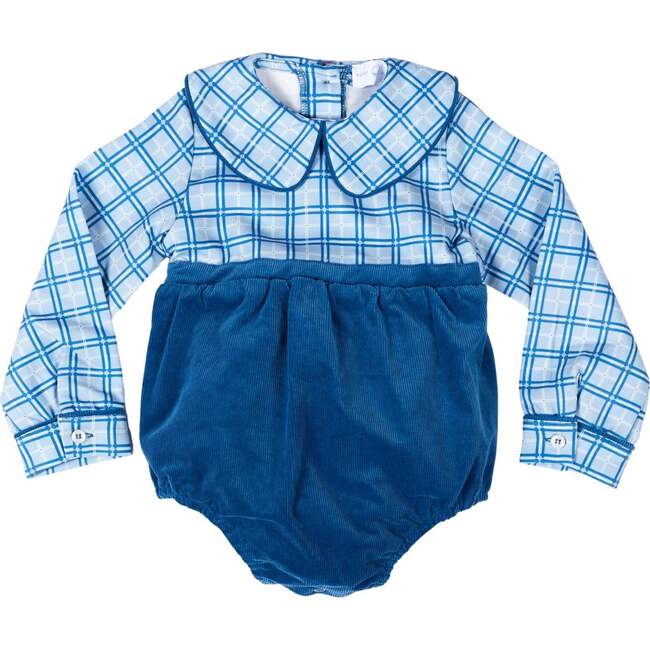 Long Sleeve Beau Bubble, Pike's Bluff Plaid - Rompers - 1