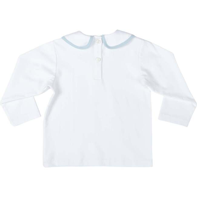 Long Sleeve Teddy Peter Pan, Bay Tree Blue Trim - Shirts - 5