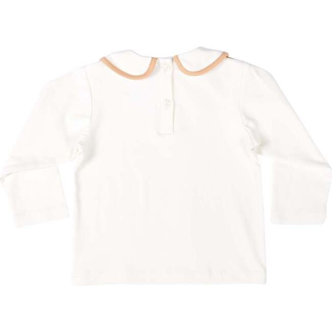 Long Sleeve Teddy Peter Pan, 8th Street Ivory with Clubhouse Camel Trim - Shirts - 4