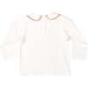 Long Sleeve Teddy Peter Pan, 8th Street Ivory with Clubhouse Camel Trim - Shirts - 4