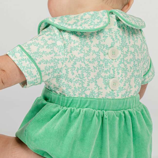 Short Sleeve Beau Bubble, Golden Isles Green Leaves - Rompers - 3