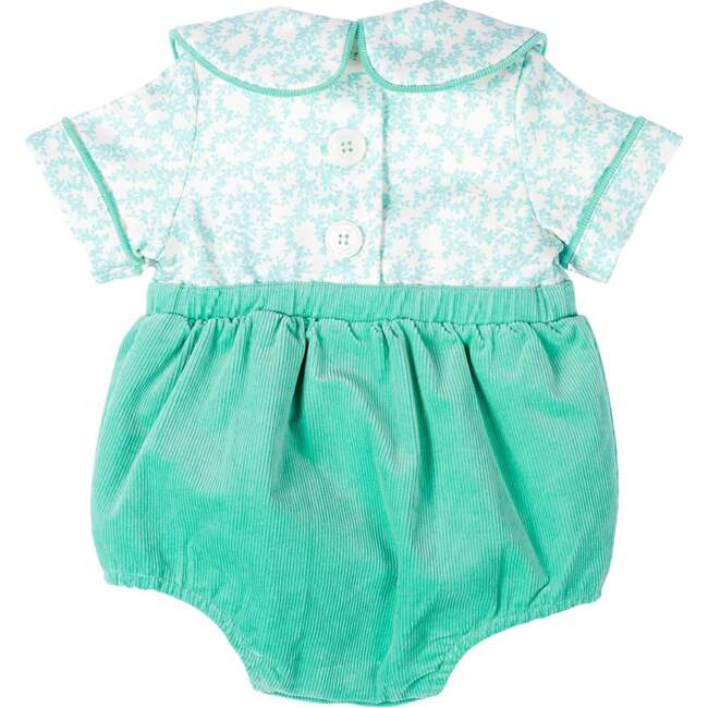 Short Sleeve Beau Bubble, Golden Isles Green Leaves - Rompers - 5