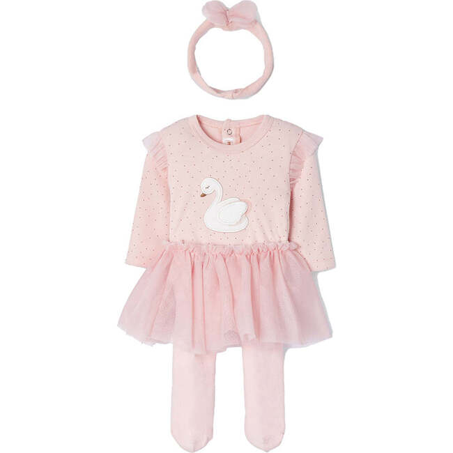 Swan Graphic Tutu Outfit & Headband, Pink