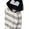 Striped Zipper Babysuit, Grey - Onesies - 2