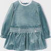 Velvet Smock Dress, Green - Dresses - 3