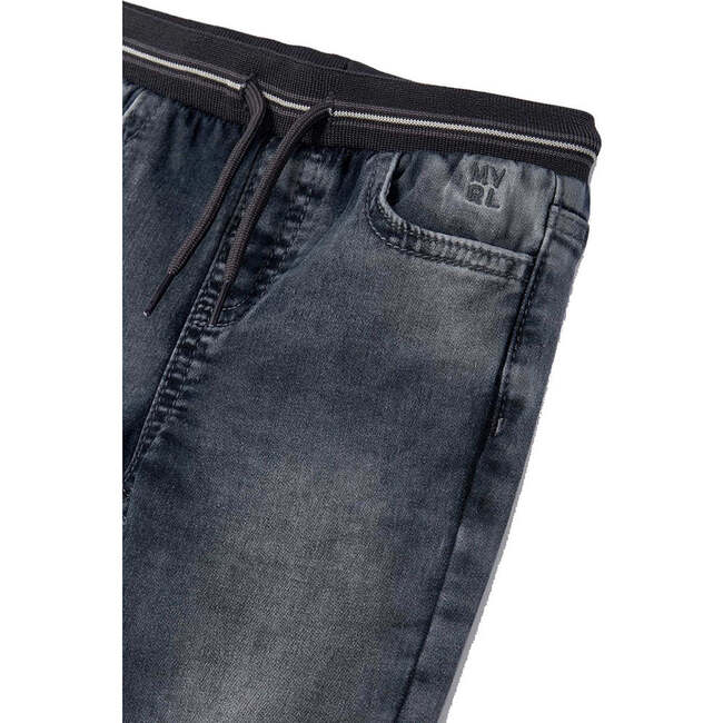 Soft Denim Joggers, Grey - Sweatpants - 3