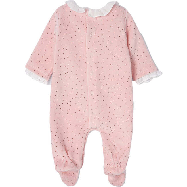 Swan Graphic Velour Babysuit, Pink - Onesies - 5