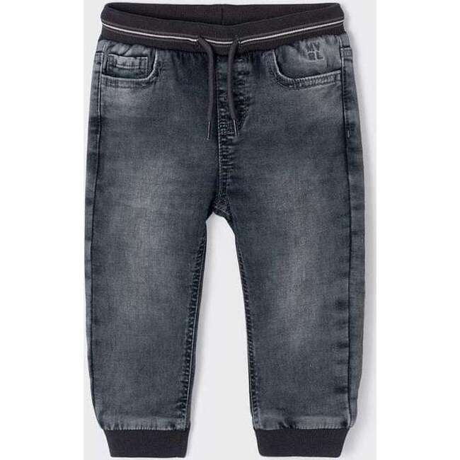 Soft Denim Joggers, Grey - Sweatpants - 5