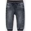 Soft Denim Joggers, Grey - Sweatpants - 5