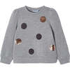 Polka Dot Knit Sweater, Silver - Sweaters - 1 - thumbnail