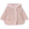 Pompon Knitted Hooded Cardigan, Pink - Cardigans - 1 - thumbnail
