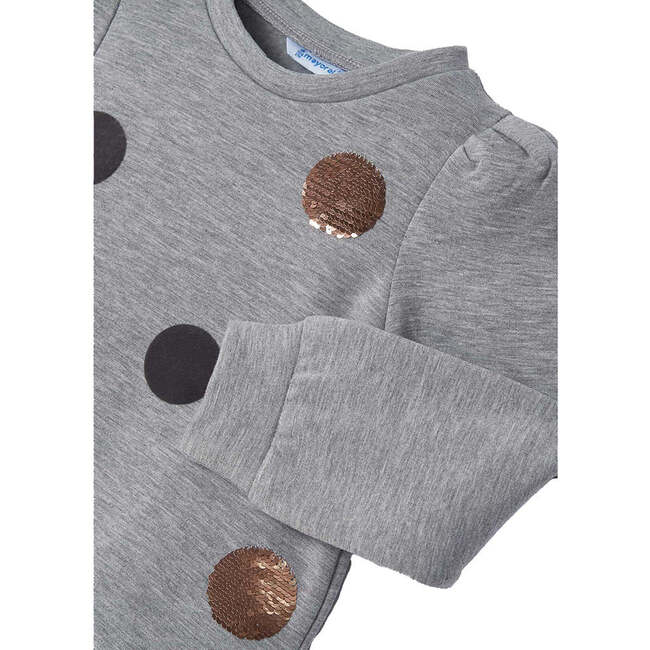 Polka Dot Knit Sweater, Silver - Sweaters - 3