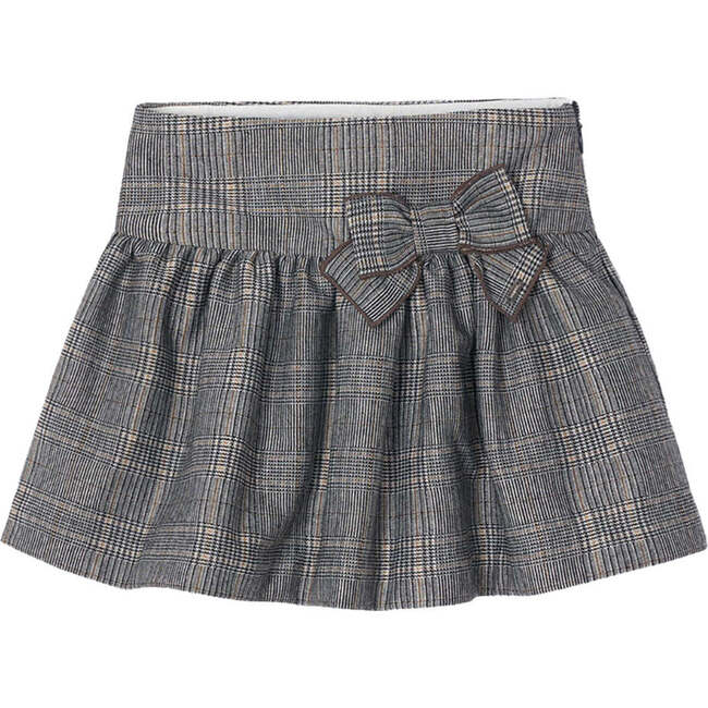 Plaid Bow Skirt, Grey - Skirts - 1