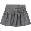 Plaid Bow Skirt, Grey - Skirts - 1 - thumbnail