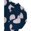 Polka Dot Knit Dress, Navy - Dresses - 2