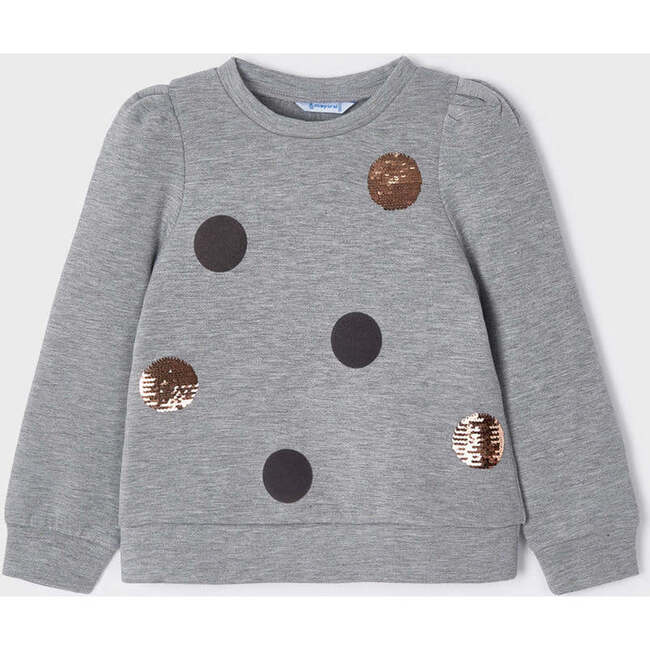 Polka Dot Knit Sweater, Silver - Sweaters - 4