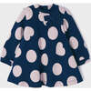 Polka Dot Knit Dress, Navy - Dresses - 3