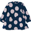 Polka Dot Knit Dress, Navy - Dresses - 4