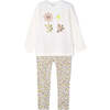 Floral Graphic Outfit, White - Mixed Apparel Set - 1 - thumbnail