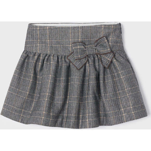 Plaid Bow Skirt, Grey - Skirts - 4