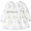 Floral Belt Tulle Dress, White - Dresses - 1 - thumbnail
