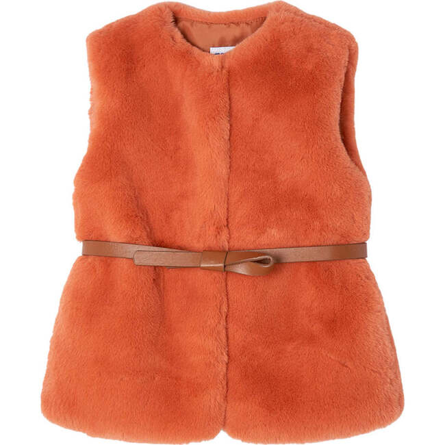 Faux Fur Vest, Orange