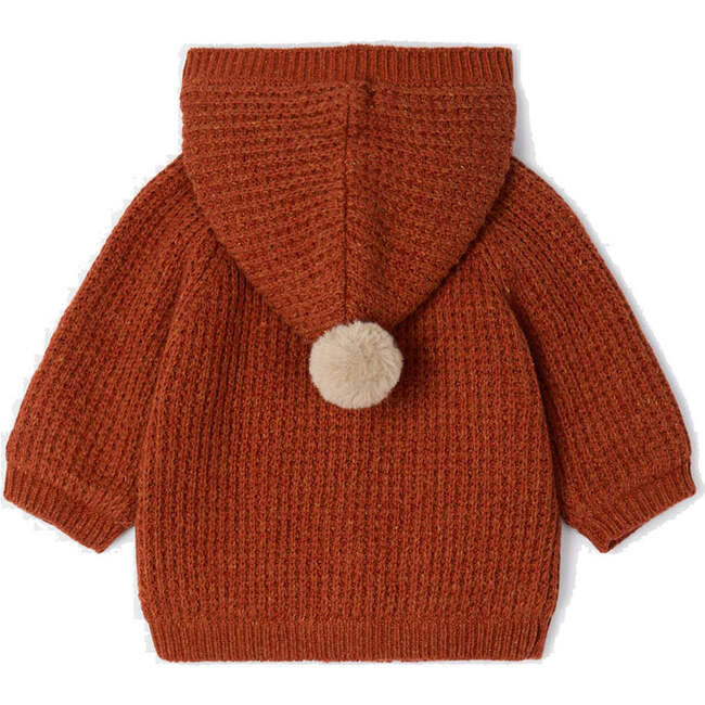 Woven Knit Hooded Cardigan, Orange - Cardigans - 3