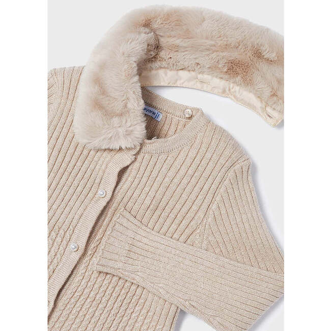 Faux Fur Collar Coat, Beige