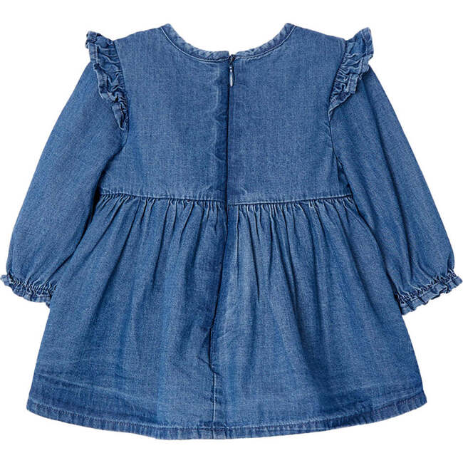 Floral Denim Dress, Navy - Dresses - 4
