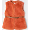 Faux Fur Vest, Orange - Vests - 4