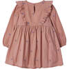 Embroidered Ruffle Dress, Mauve - Dresses - 5