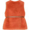 Faux Fur Vest, Orange - Vests - 5