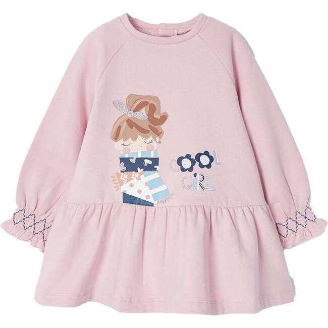 Cool Girl Graphic Fleece Dress, Pink