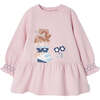 Cool Girl Graphic Fleece Dress, Pink - Dresses - 1 - thumbnail