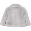 Faux Fur Coat, Silver - Coats - 5 - thumbnail