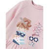 Cool Girl Graphic Fleece Dress, Pink - Dresses - 3
