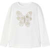 Butterfly Applique Graphic T-Shirt, White - T-Shirts - 1 - thumbnail
