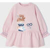Cool Girl Graphic Fleece Dress, Pink - Dresses - 4