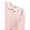 Butterfly Embroidred Fleece Dress, Pink - Dresses - 2
