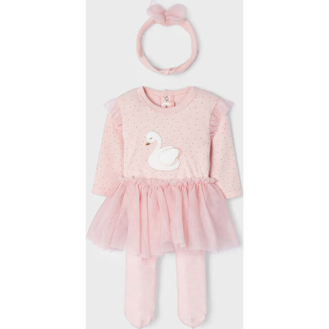Swan Graphic Tutu Outfit & Headband, Pink - Mixed Apparel Set - 6