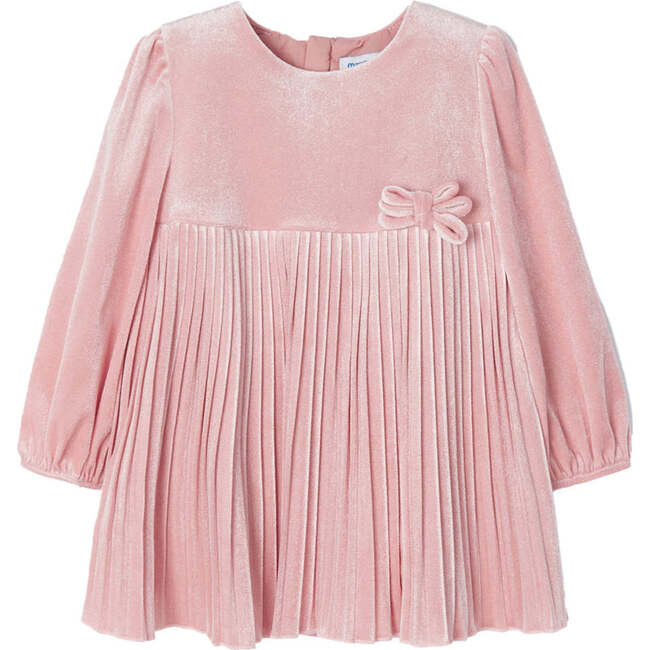 Blush Velvet Bow Dress, Pink