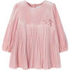 Blush Velvet Bow Dress, Pink - Dresses - 1 - thumbnail