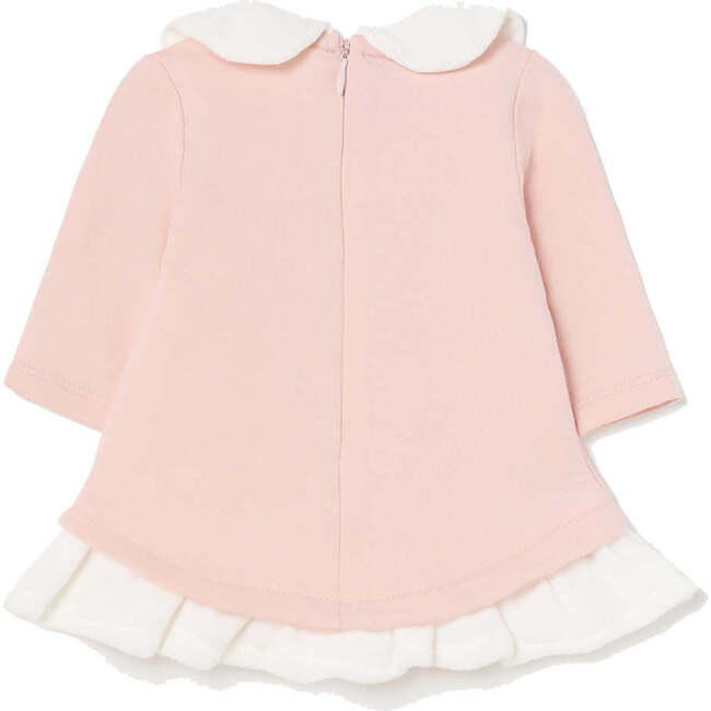 Butterfly Embroidred Fleece Dress, Pink - Dresses - 4